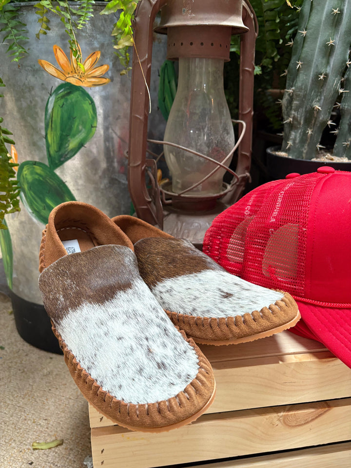 Women's Custom Cowhide Dayworker Shoes-Slip Ons-The Broncy Donkey-Whiskey Ray's Boutique, Women's Western Wear Boutique in Waxahachie, TX