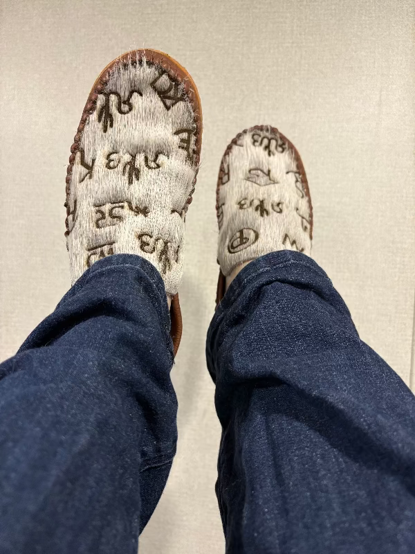 Women's Custom Branded Cowhide Dayworker Shoes-Slip Ons-The Broncy Donkey-Whiskey Ray's Boutique, Women's Western Wear Boutique in Waxahachie, TX