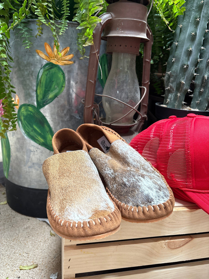 Women's Custom Cowhide Dayworker Shoes-Slip Ons-The Broncy Donkey-Whiskey Ray's Boutique, Women's Western Wear Boutique in Waxahachie, TX