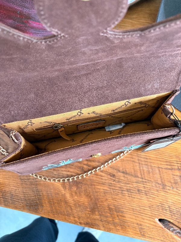 Cactus & Longhorn Suede Clutch-Accessories-Whiskey Ray's Boutique-Whiskey Ray's Boutique, Women's Western Wear Boutique in Waxahachie, TX