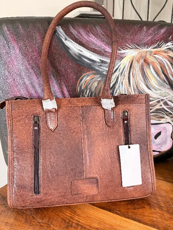 Cowhide & Tooled Leather Trail Boss Tote-Accessories-Whiskey Ray's Boutique-Whiskey Ray's Boutique, Women's Western Wear Boutique in Waxahachie, TX