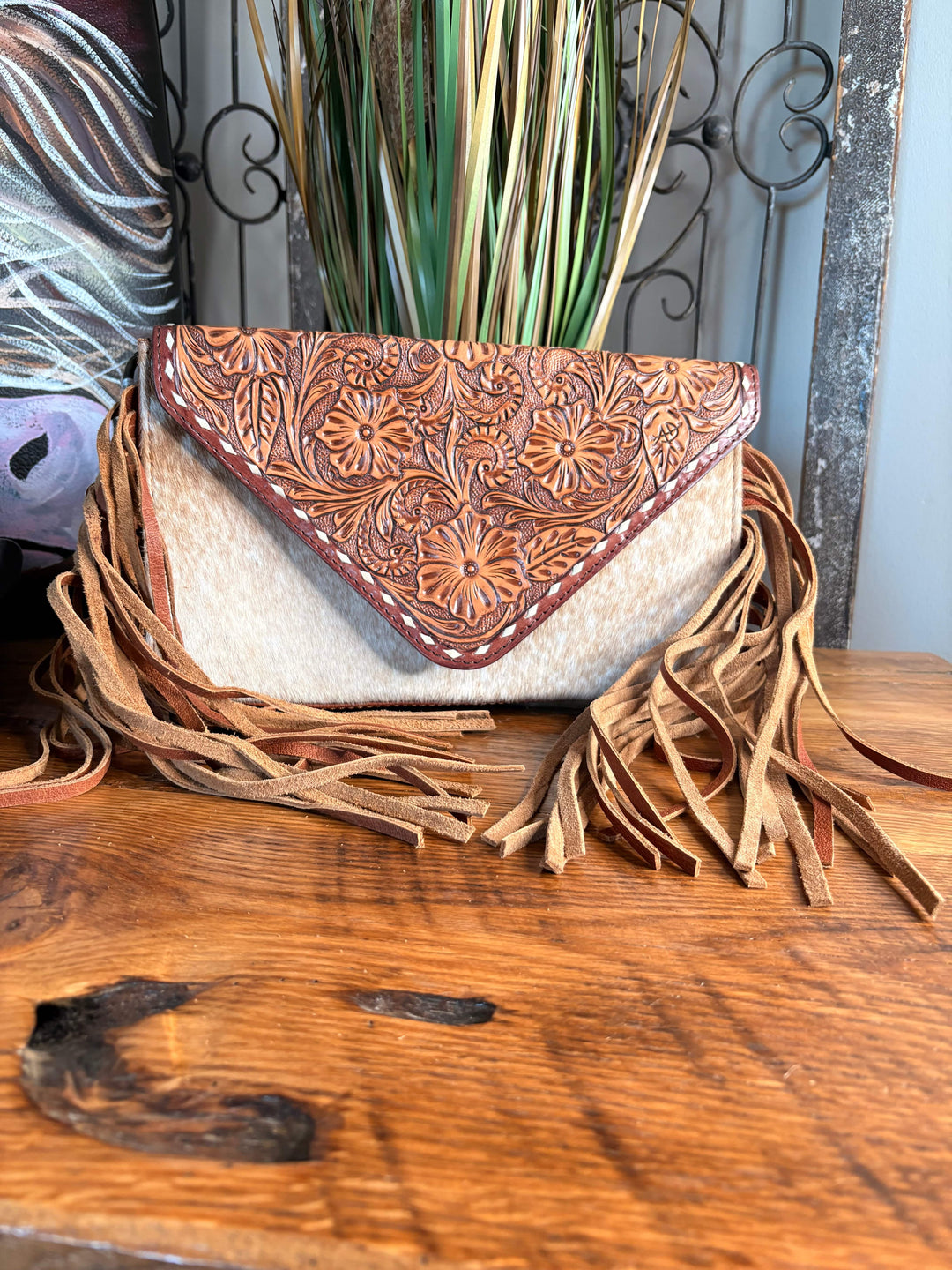 Desert BloomTooled Fringe Bag-Accessories-Whiskey Ray's Boutique-Whiskey Ray's Boutique, Women's Western Wear Boutique in Waxahachie, TX