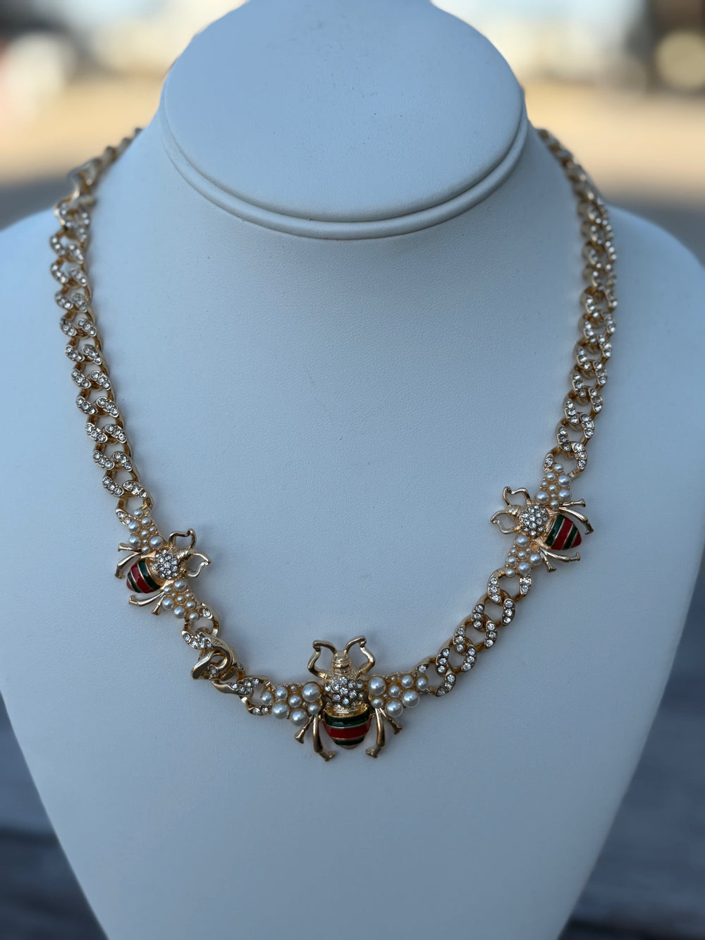 3 Bee Chain Necklace-Accessories-Whiskey Ray's Boutique-Whiskey Ray's Boutique, Women's Western Wear Boutique in Waxahachie, TX