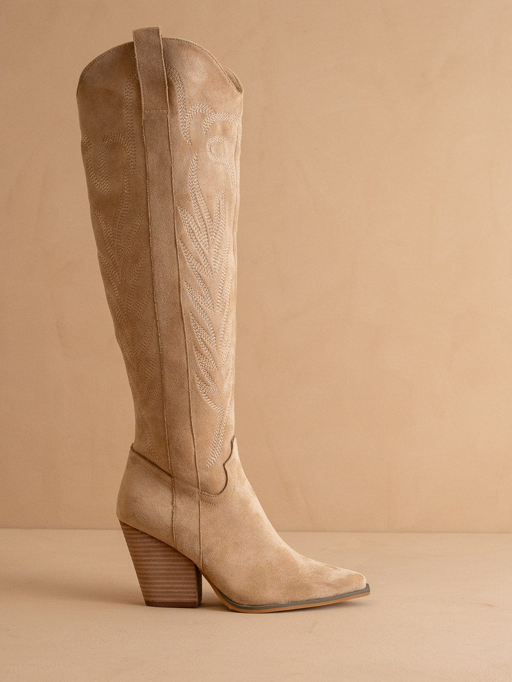 The Bronco Almond Knee High Boots-Accessories-Whiskey Ray's Boutique-Whiskey Ray's Boutique, Women's Western Wear Boutique in Waxahachie, TX
