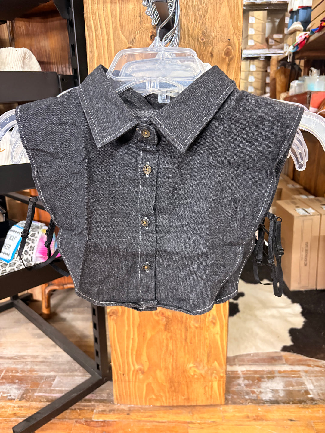 Whiskey Ray's Boutique Accessories Washed Blue Denim Days Faux Collar