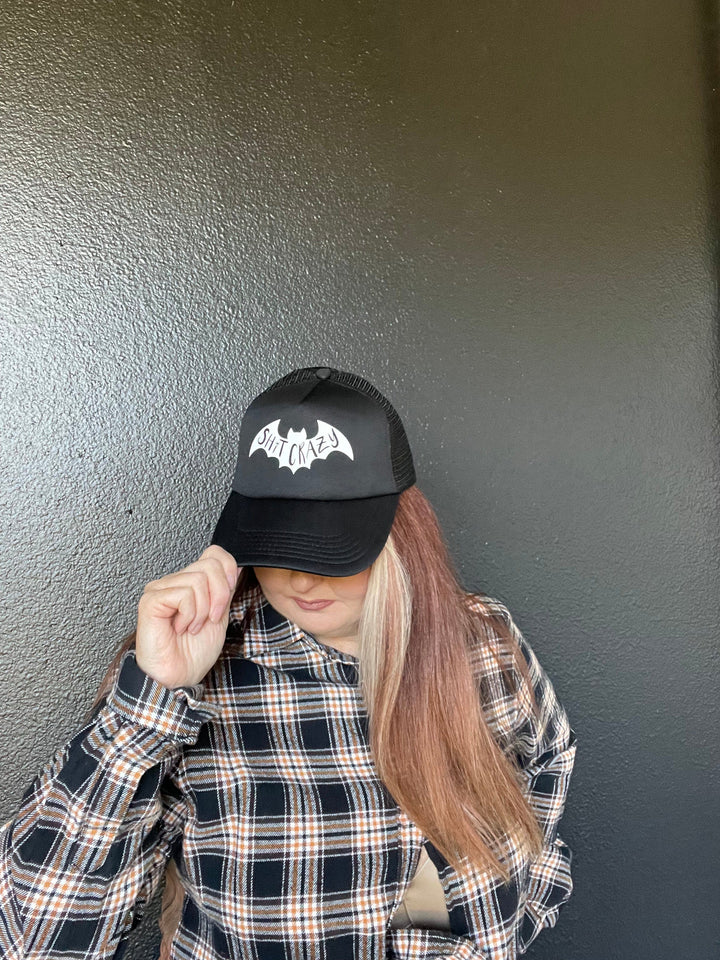 Bat Sh*t Crazy Trucker Cap with vinyl-Hats-Whiskey Ray's Boutique-Whiskey Ray's Boutique, Women's Western Wear Boutique in Waxahachie, TX