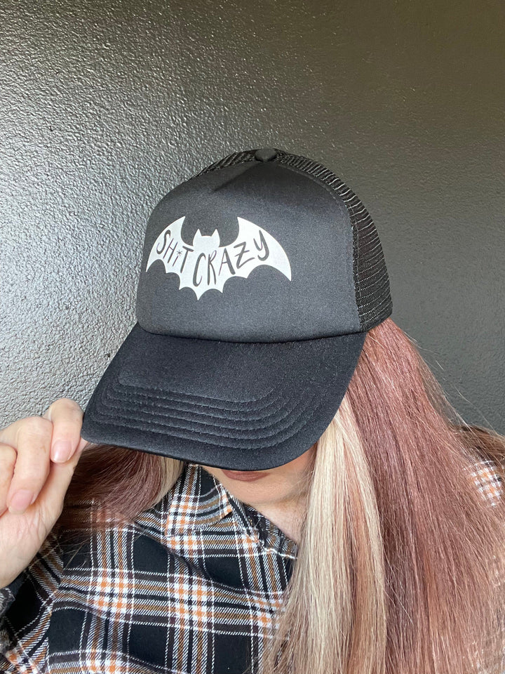 Bat Sh*t Crazy Trucker Cap with vinyl-Hats-Whiskey Ray's Boutique-Whiskey Ray's Boutique, Women's Western Wear Boutique in Waxahachie, TX