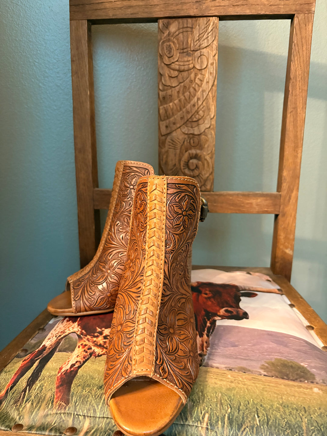 Whiskey Ray's Boutique Boots Callandra High Front Hand-Tooled Boot