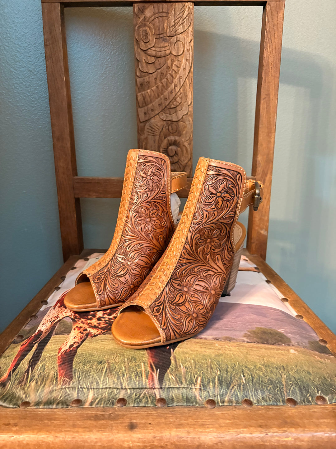 Whiskey Ray's Boutique Boots Callandra High Front Hand-Tooled Boot