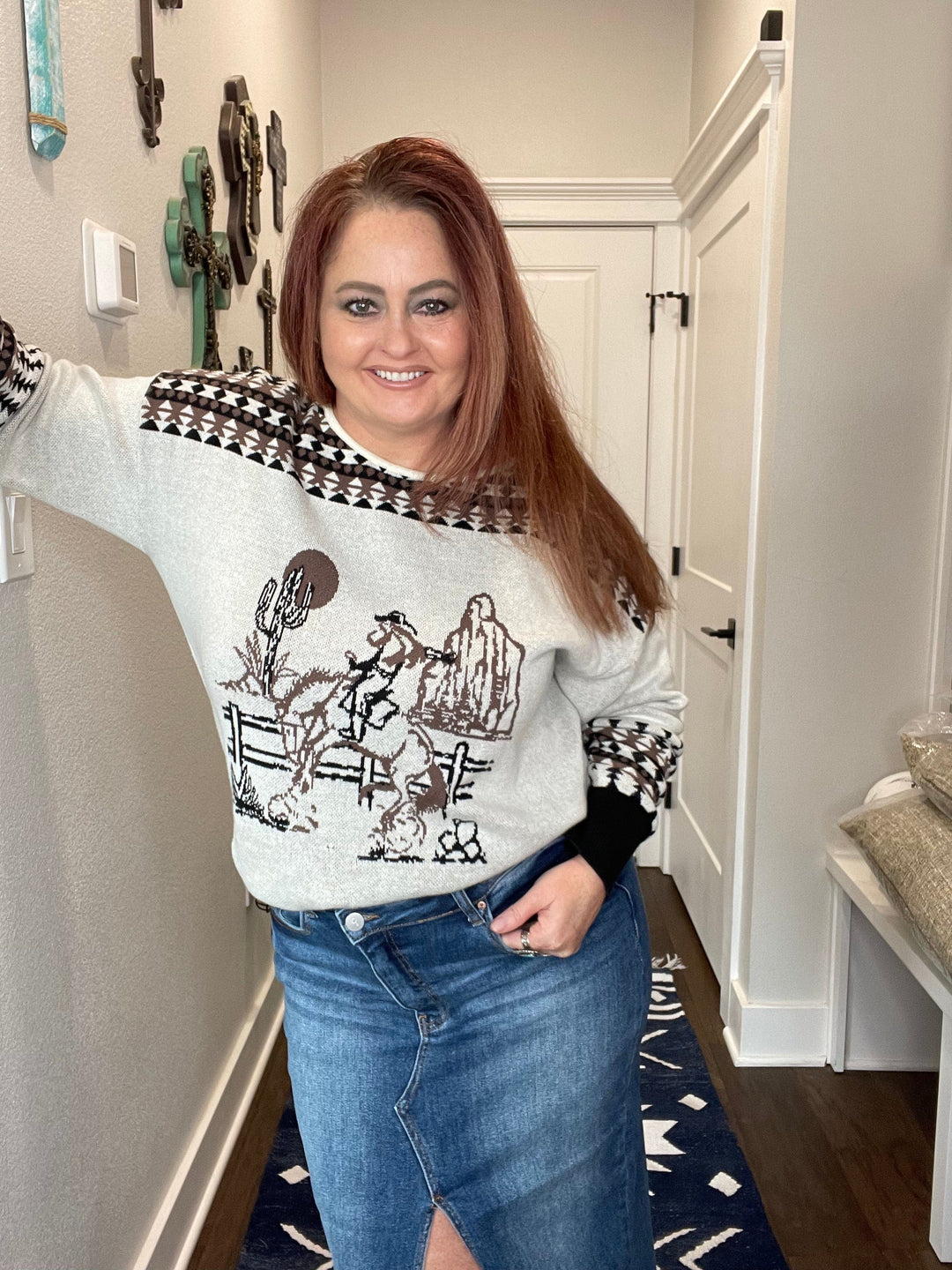 Crossover Midi Skirt-Skirts-Whiskey Ray's Boutique-Whiskey Ray's Boutique, Women's Western Wear Boutique in Waxahachie, TX