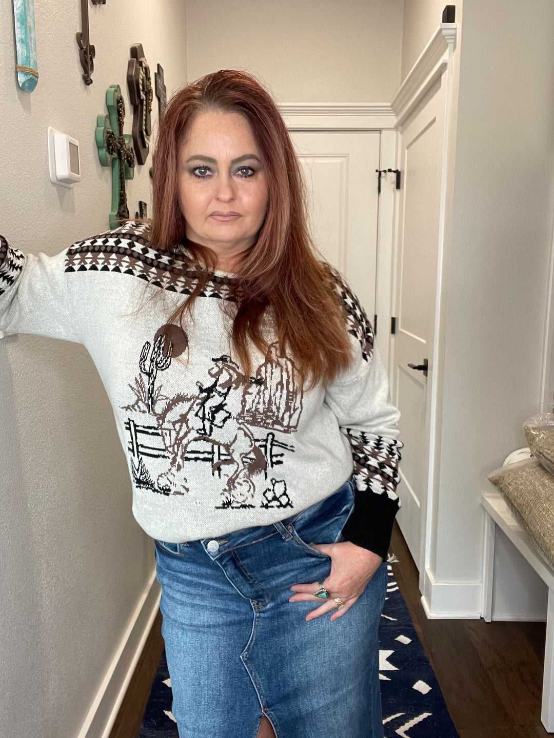 Crossover Midi Skirt-Skirts-Whiskey Ray's Boutique-Whiskey Ray's Boutique, Women's Western Wear Boutique in Waxahachie, TX