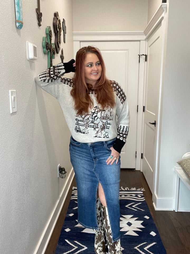 Crossover Midi Skirt-Skirts-Whiskey Ray's Boutique-Whiskey Ray's Boutique, Women's Western Wear Boutique in Waxahachie, TX
