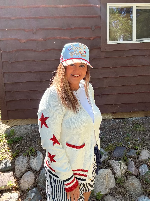 Whiskey Ray's Boutique Cardigan Stars, Stripes & Cozy Nights Cardigan