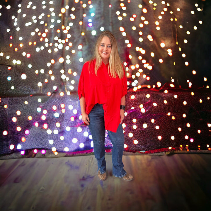 Dolman short sleeve Top in Red-Short Sleeves-Whiskey Ray's Boutique-Whiskey Ray's Boutique, Women's Western Wear Boutique in Waxahachie, TX