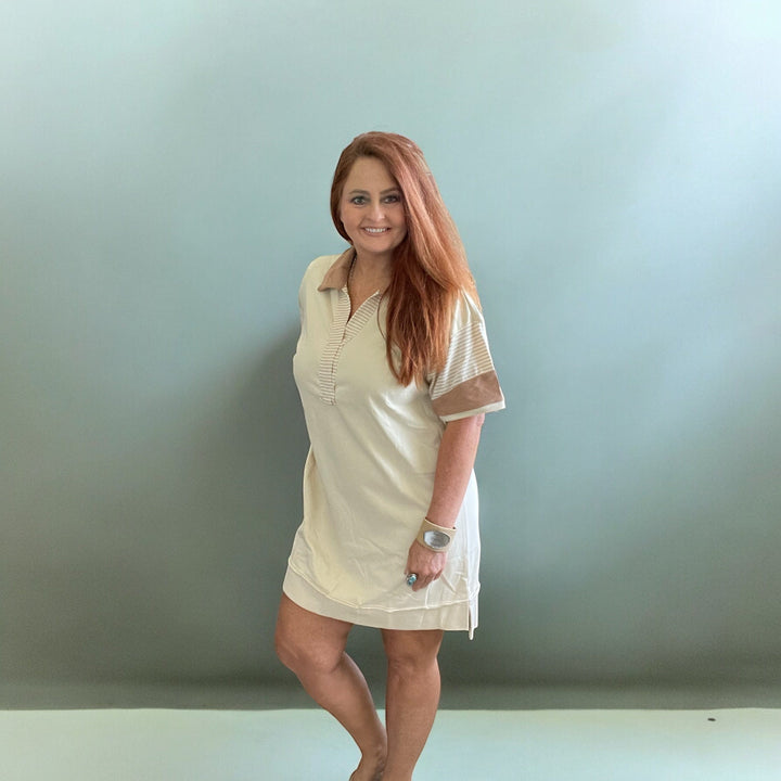 French Terry Mini Dress-Dresses-Whiskey Ray's Boutique-Whiskey Ray's Boutique, Women's Western Wear Boutique in Waxahachie, TX