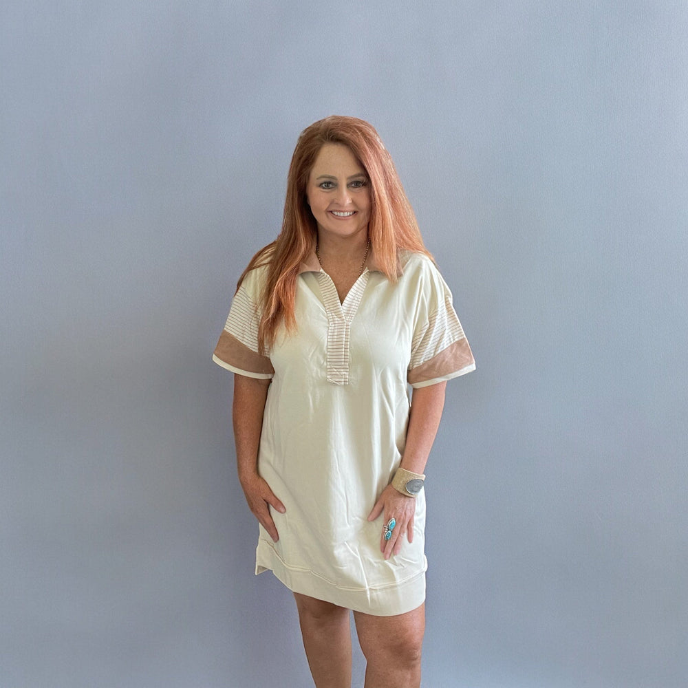 French Terry Mini Dress-Dresses-Whiskey Ray's Boutique-Whiskey Ray's Boutique, Women's Western Wear Boutique in Waxahachie, TX