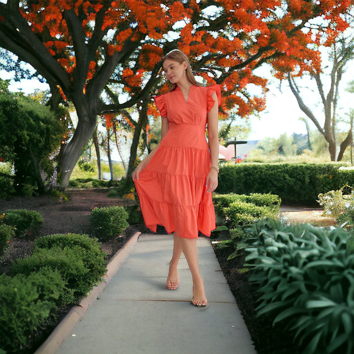 Mindy Ruffle Dress-Dresses-Whiskey Ray's Boutique-Whiskey Ray's Boutique, Women's Western Wear Boutique in Waxahachie, TX