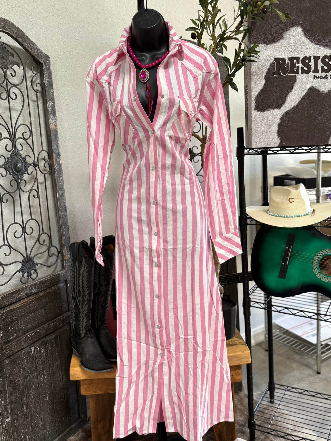 The Dusty Rose Rodeo Dress-dress-Whiskey Ray's Boutique-Whiskey Ray's Boutique, Women's Western Wear Boutique in Waxahachie, TX