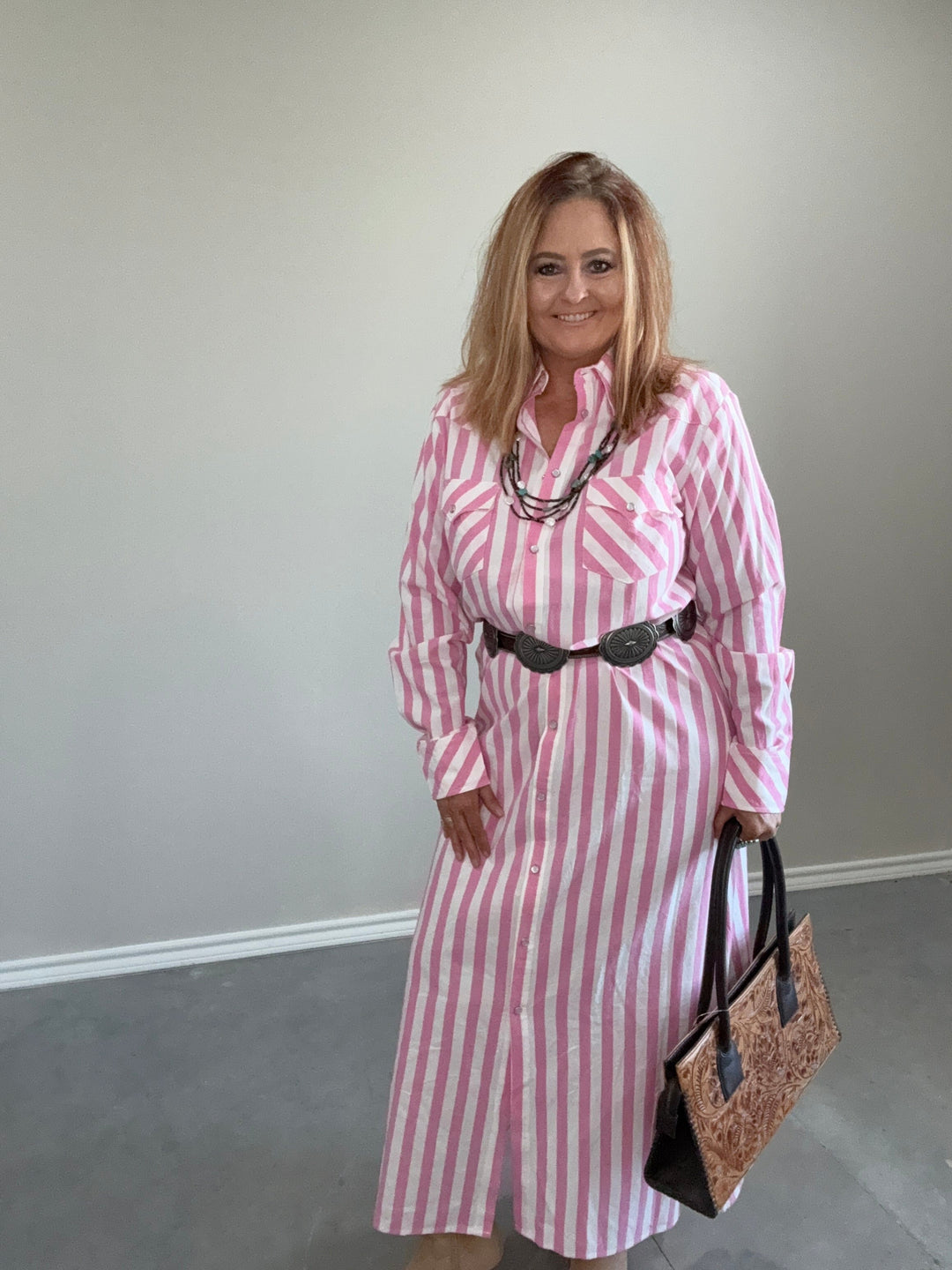 The Dusty Rose Rodeo Dress-dress-Whiskey Ray's Boutique-Whiskey Ray's Boutique, Women's Western Wear Boutique in Waxahachie, TX