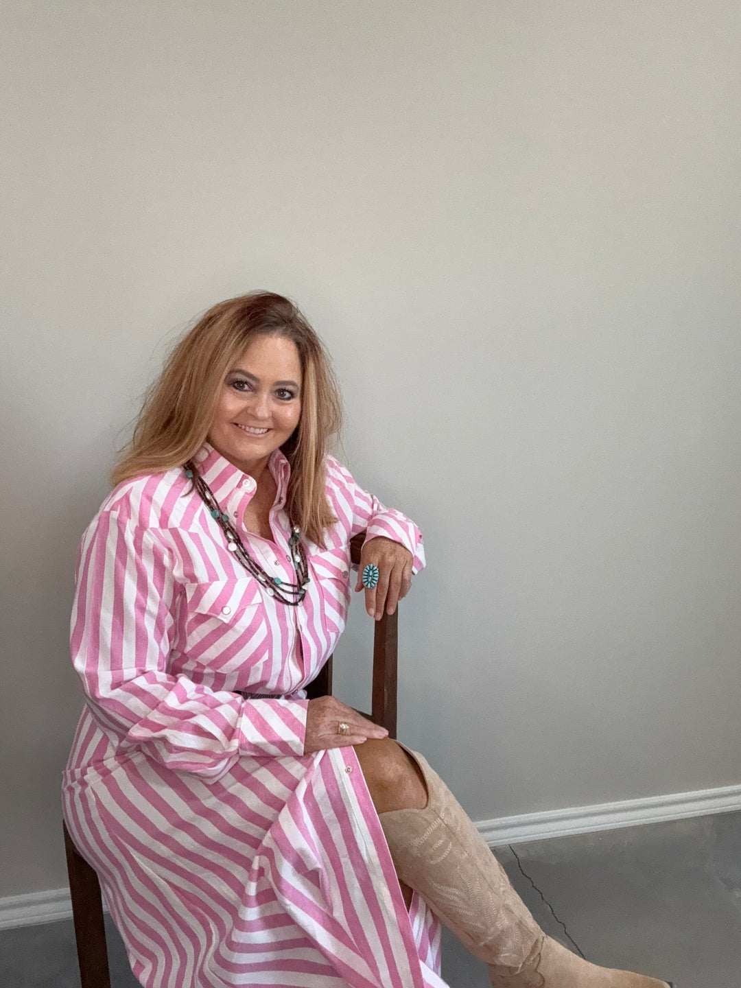 The Dusty Rose Rodeo Dress-dress-Whiskey Ray's Boutique-Whiskey Ray's Boutique, Women's Western Wear Boutique in Waxahachie, TX