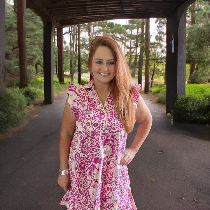 Abstract Babydoll Dress-Dresses-Whiskey Ray's Boutique-Whiskey Ray's Boutique, Women's Western Wear Boutique in Waxahachie, TX