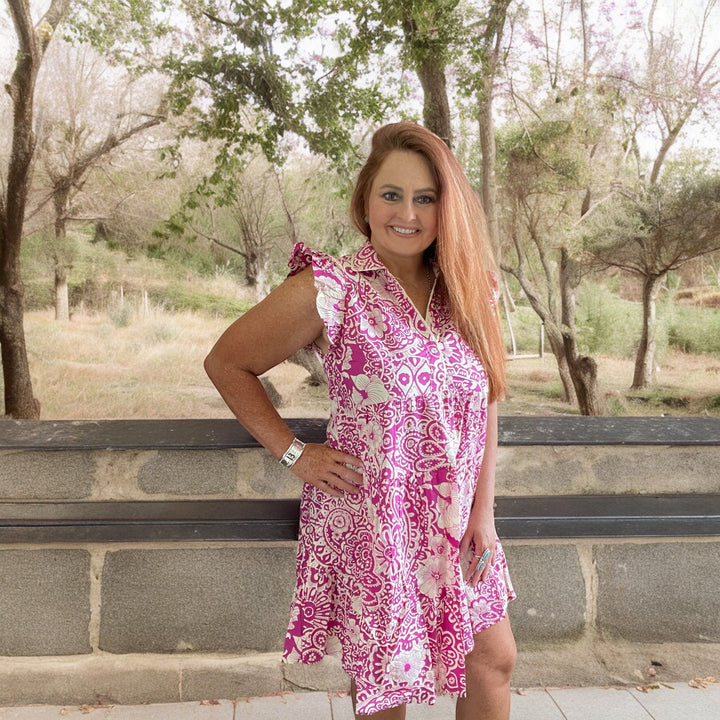 Abstract Babydoll Dress-Dresses-Whiskey Ray's Boutique-Whiskey Ray's Boutique, Women's Western Wear Boutique in Waxahachie, TX