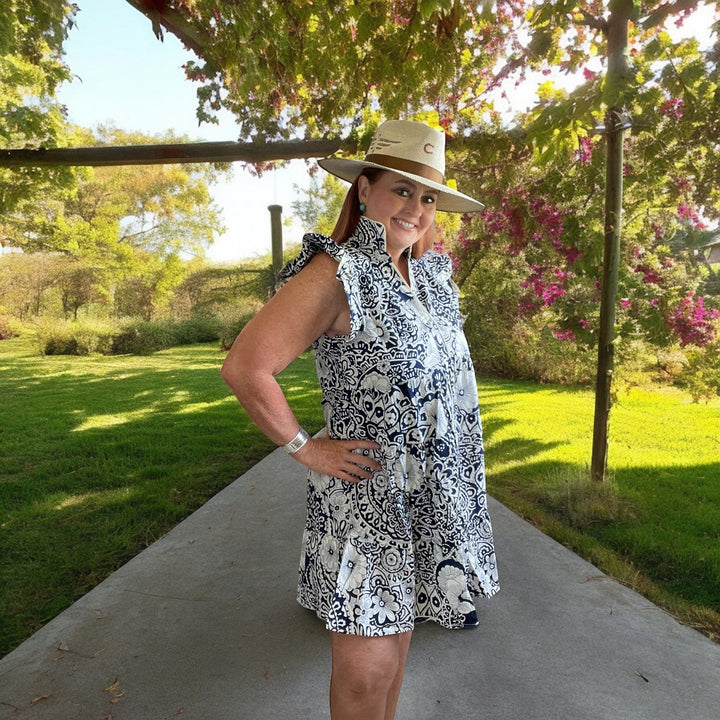 Abstract Babydoll Dress-Dresses-Whiskey Ray's Boutique-Whiskey Ray's Boutique, Women's Western Wear Boutique in Waxahachie, TX