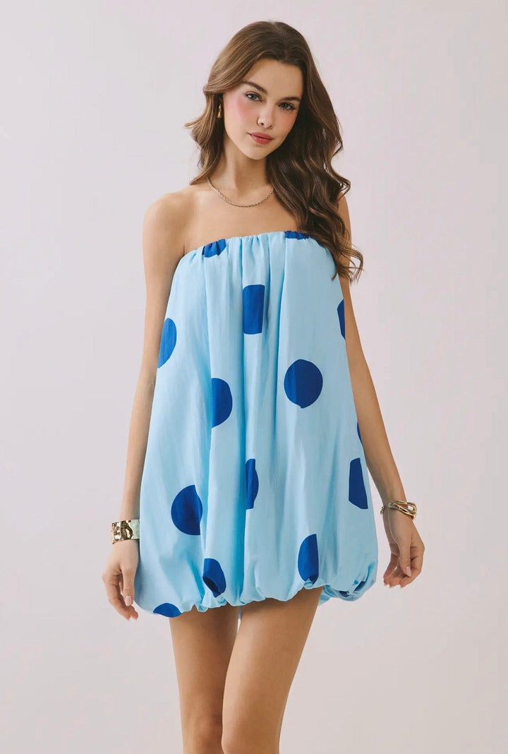 Polka Pop Bubble Dress-Dresses-Whiskey Ray's Boutique-Whiskey Ray's Boutique, Women's Western Wear Boutique in Waxahachie, TX