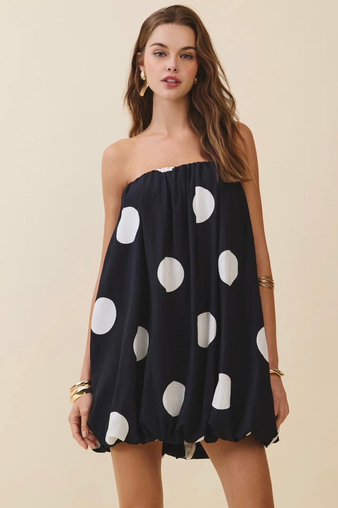 Polka Pop Bubble Dress-Dresses-Whiskey Ray's Boutique-Whiskey Ray's Boutique, Women's Western Wear Boutique in Waxahachie, TX