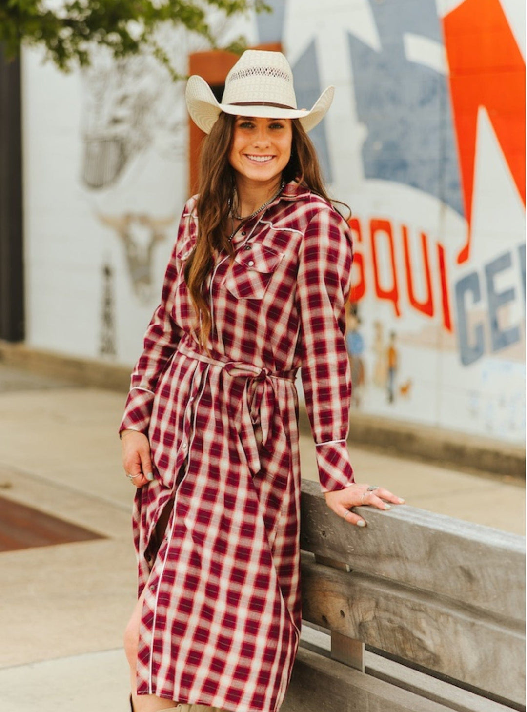 Rustic Charm Plaid Midi Dress-Dresses-Whiskey Ray's Boutique-Whiskey Ray's Boutique, Women's Western Wear Boutique in Waxahachie, TX