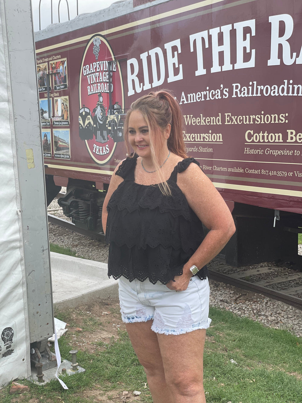 Eyelet Blouse-Sleeveless-Whiskey Ray's Boutique-Whiskey Ray's Boutique, Women's Western Wear Boutique in Waxahachie, TX