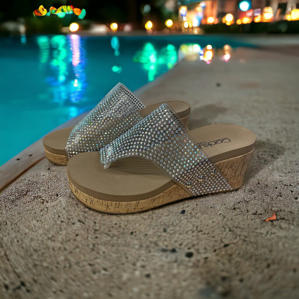 Flirty Clear Wedge-Wedges-Whiskey Ray's Boutique-Whiskey Ray's Boutique, Women's Western Wear Boutique in Waxahachie, TX