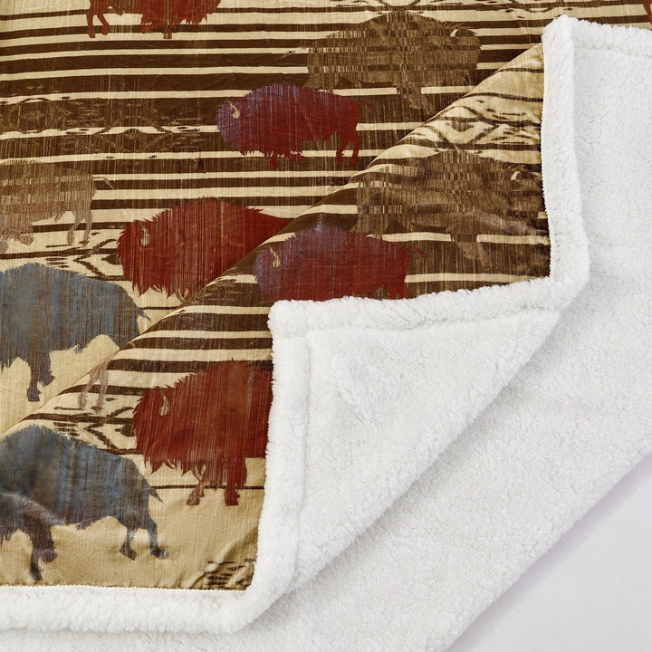 Buffalo Home on The Range Sherpa Throw Blanket-Blankets-Whiskey Ray's Boutique-Whiskey Ray's Boutique, Women's Western Wear Boutique in Waxahachie, TX