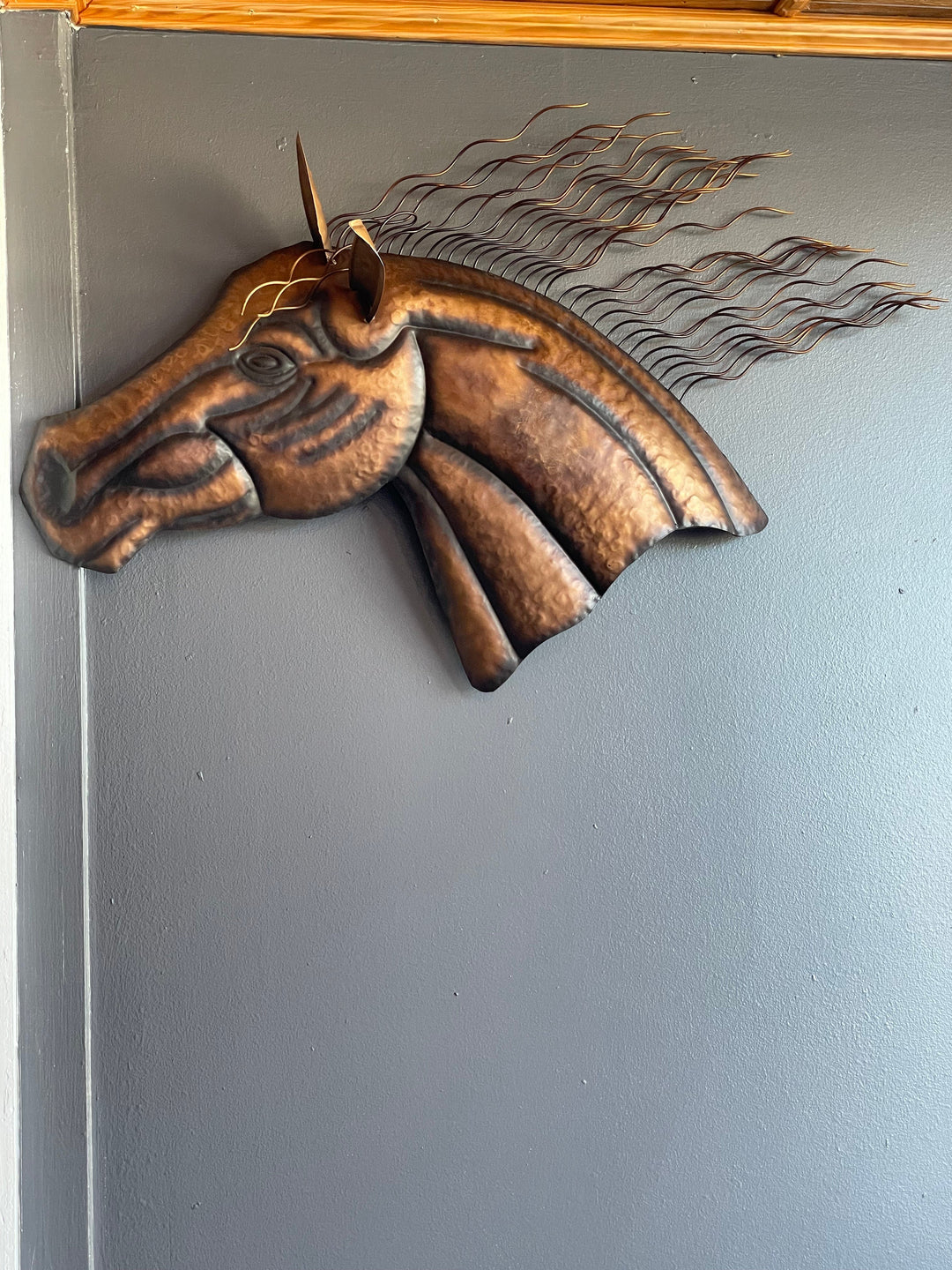 Large Horse Head Forged Metal Wall Hanging-Decor-Whiskey Ray's Boutique-Whiskey Ray's Boutique, Women's Western Wear Boutique in Waxahachie, TX