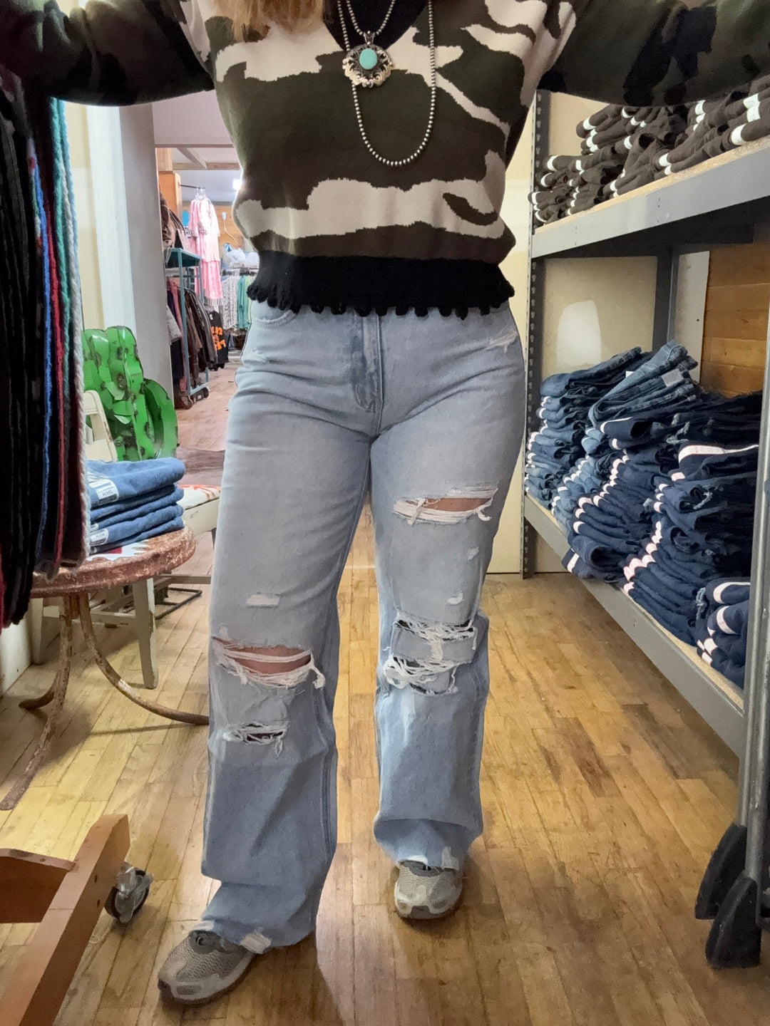 Whiskey Ray's Boutique Jeans High Rise Distressed Jeans