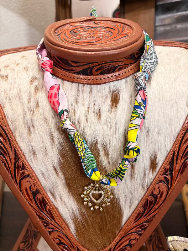 Whiskey Ray's Boutique Jewelry Heart Burst Western Grace Scarf Necklace