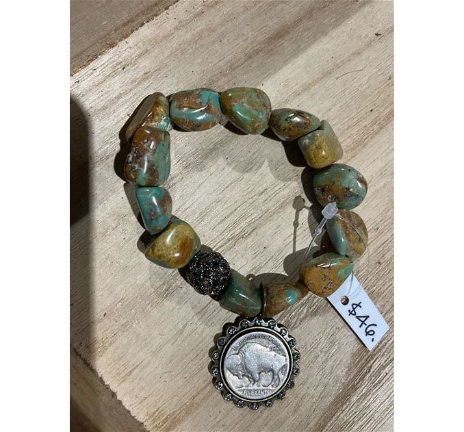 Women's Bracelet with Buffalo Nickel-Jewelry-Whiskey Ray's Boutique-Whiskey Ray's Boutique, Women's Western Wear Boutique in Waxahachie, TX