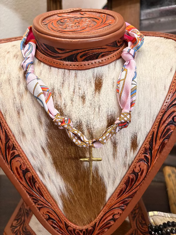 Whiskey Ray's Boutique Jewelry Thin Cross Western Grace Scarf Necklace