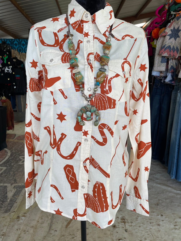 The Texan Shirt-Long Sleeves-Whiskey Ray's Boutique-Whiskey Ray's Boutique, Women's Western Wear Boutique in Waxahachie, TX