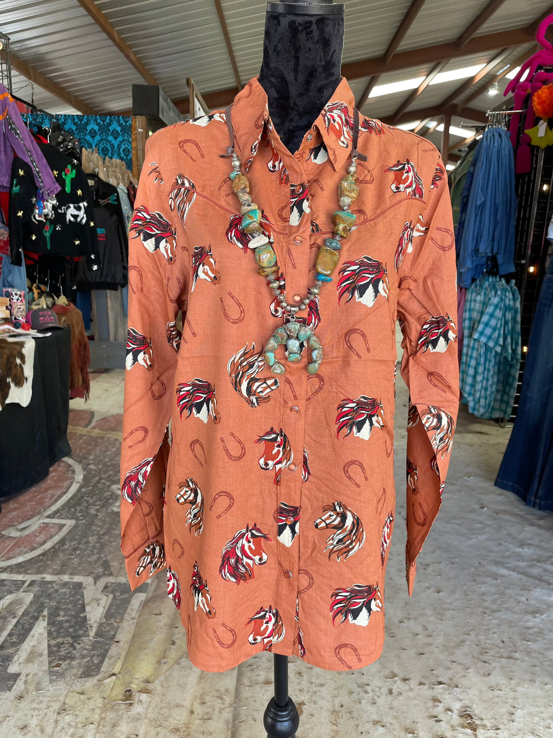 Wild Stallion Shirt-Long Sleeves-Whiskey Ray's Boutique-Whiskey Ray's Boutique, Women's Western Wear Boutique in Waxahachie, TX