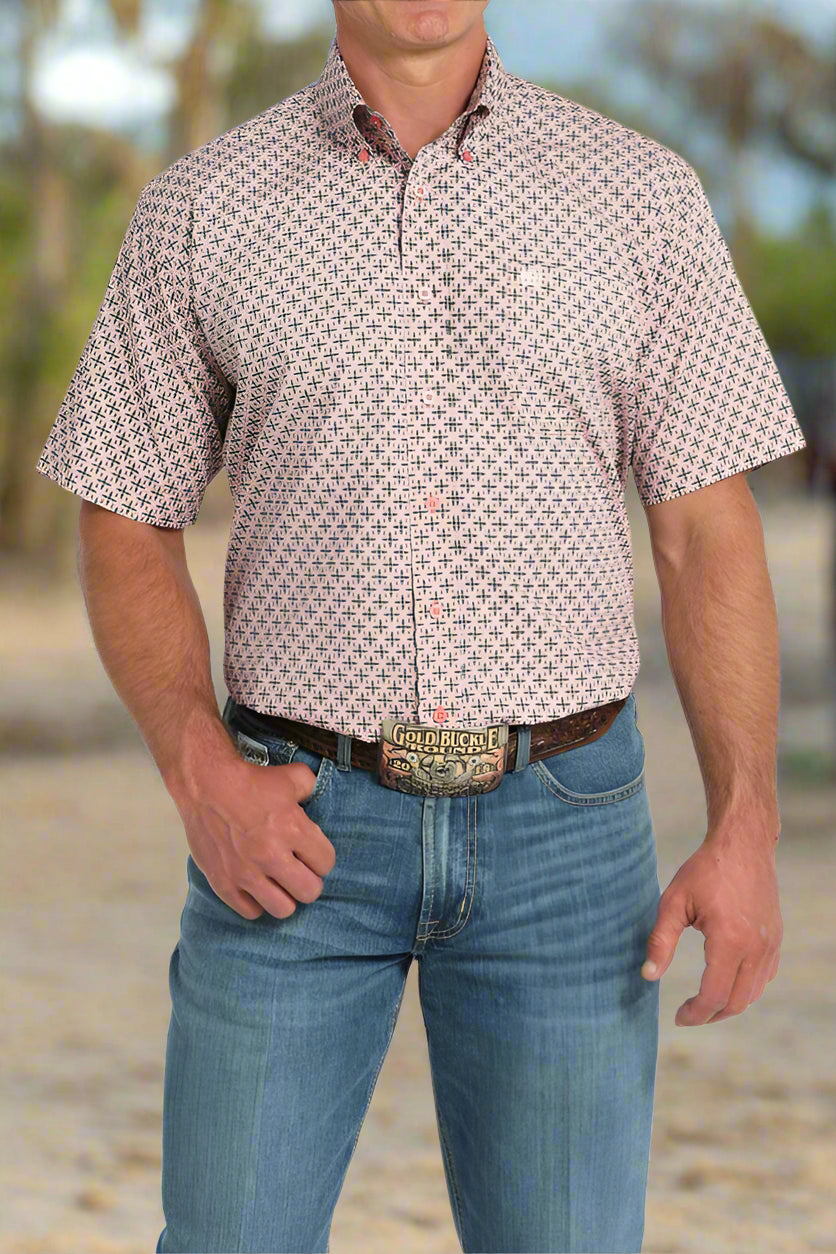 Cinch Men's Geo Print Button Down Shirt-Men's Shirts-Whiskey Ray's Boutique-Whiskey Ray's Boutique, Women's Western Wear Boutique in Waxahachie, TX