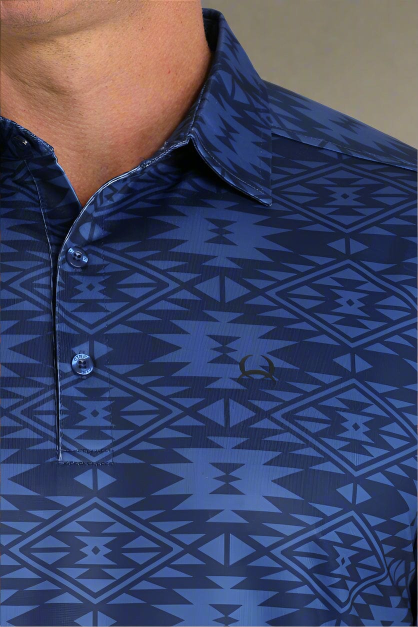 Men's Cinch Men's Arenaflex Southwest Polo Shirt-Men's Shirts-Whiskey Ray's Boutique-Whiskey Ray's Boutique, Women's Western Wear Boutique in Waxahachie, TX