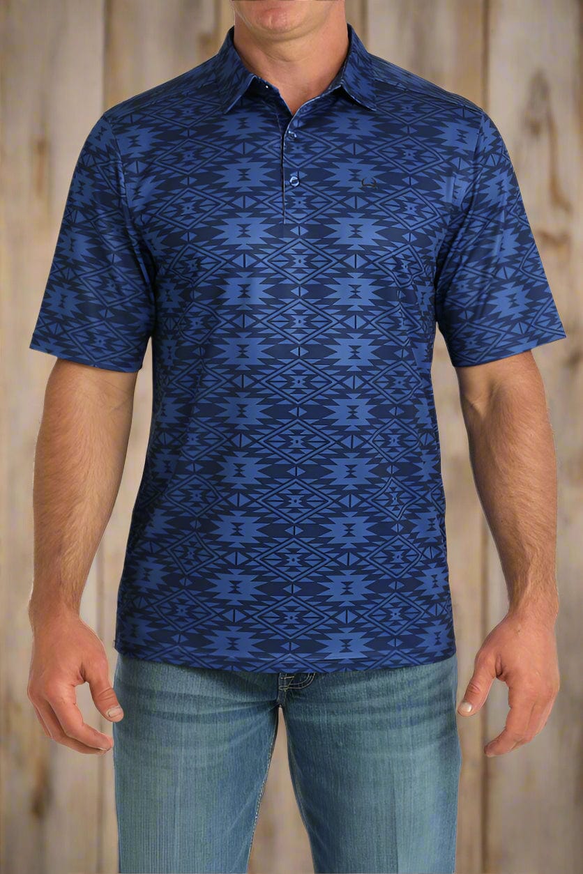 Men's Cinch Men's Arenaflex Southwest Polo Shirt-Men's Shirts-Whiskey Ray's Boutique-Whiskey Ray's Boutique, Women's Western Wear Boutique in Waxahachie, TX