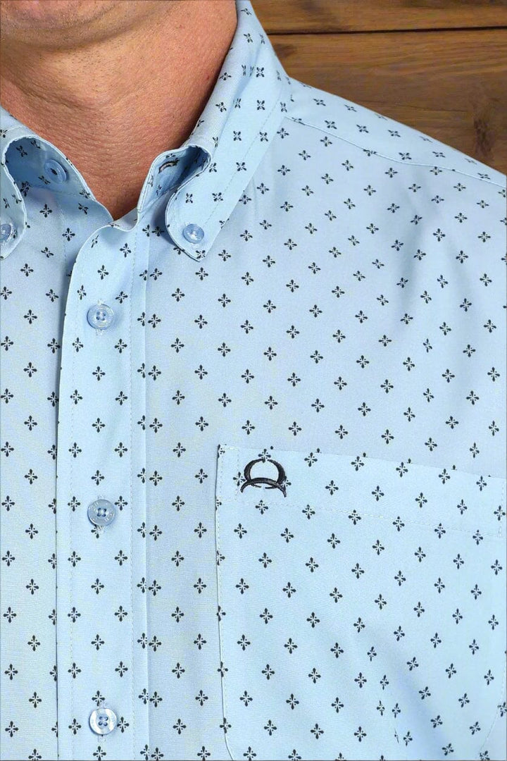 Men's Cinch-Steel Blue & Black Geo Print Arenaflex Shirt-Men's Shirts-Whiskey Ray's Boutique-Whiskey Ray's Boutique, Women's Western Wear Boutique in Waxahachie, TX