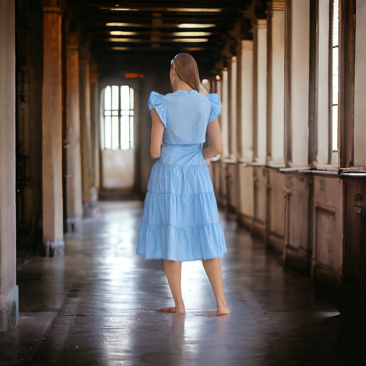 Mindy Ruffle Dress-Dresses-Whiskey Ray's Boutique-Whiskey Ray's Boutique, Women's Western Wear Boutique in Waxahachie, TX