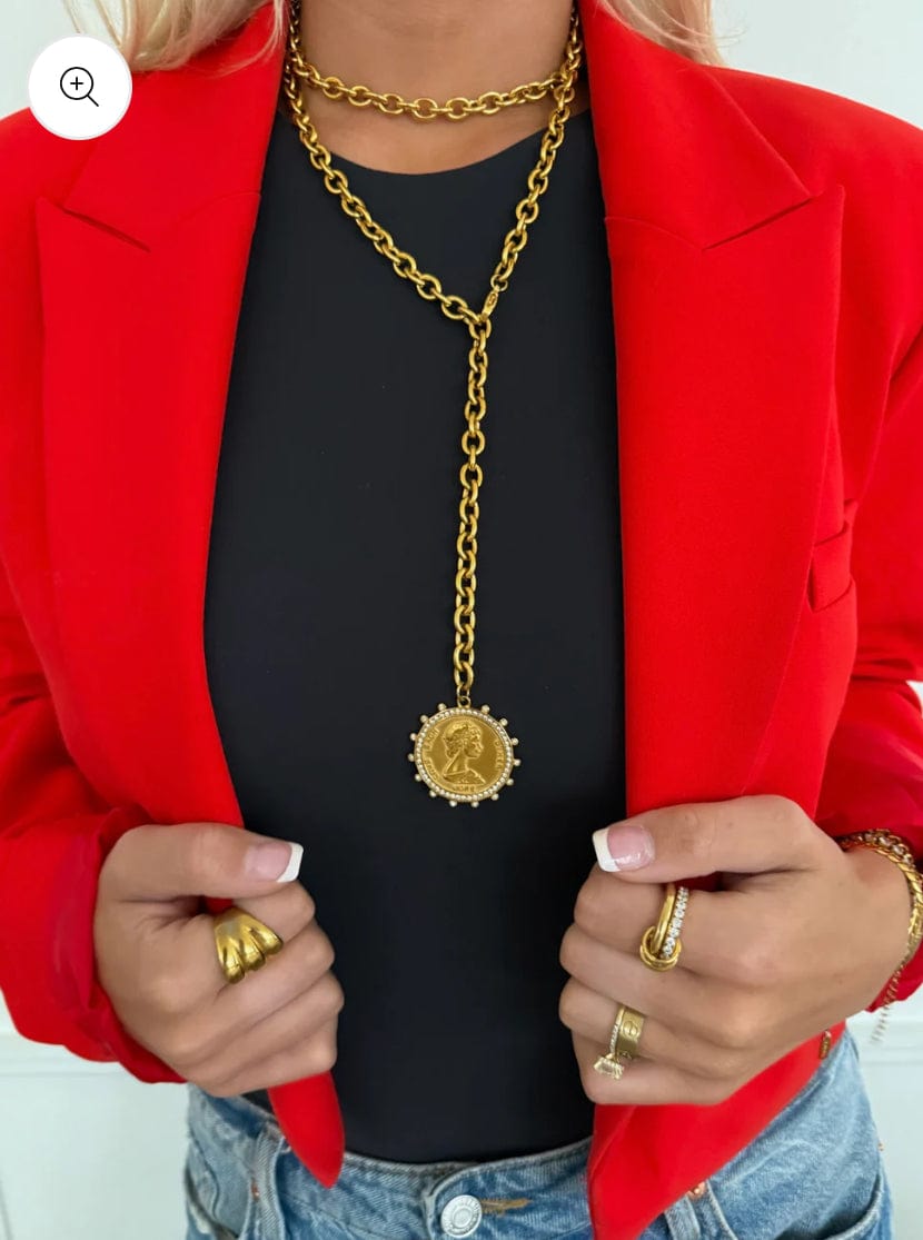 Xl Coin Necklace-Necklaces-Whiskey Ray's Boutique-Whiskey Ray's Boutique, Women's Western Wear Boutique in Waxahachie, TX