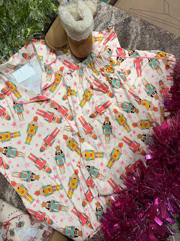 Pink Nutcracker Parade PJ Set-Pajamas-Whiskey Ray's Boutique-Whiskey Ray's Boutique, Women's Western Wear Boutique in Waxahachie, TX