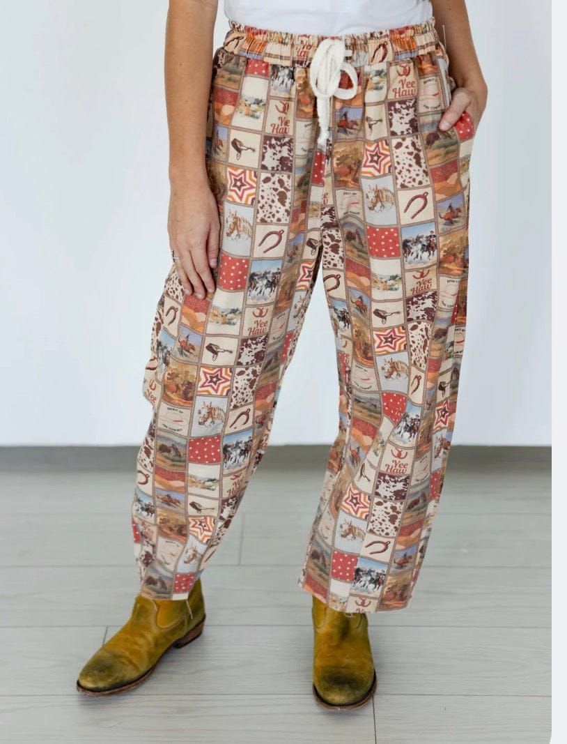 Brown Western Square Barrel Pants-Pants-Whiskey Ray's Boutique-Whiskey Ray's Boutique, Women's Western Wear Boutique in Waxahachie, TX