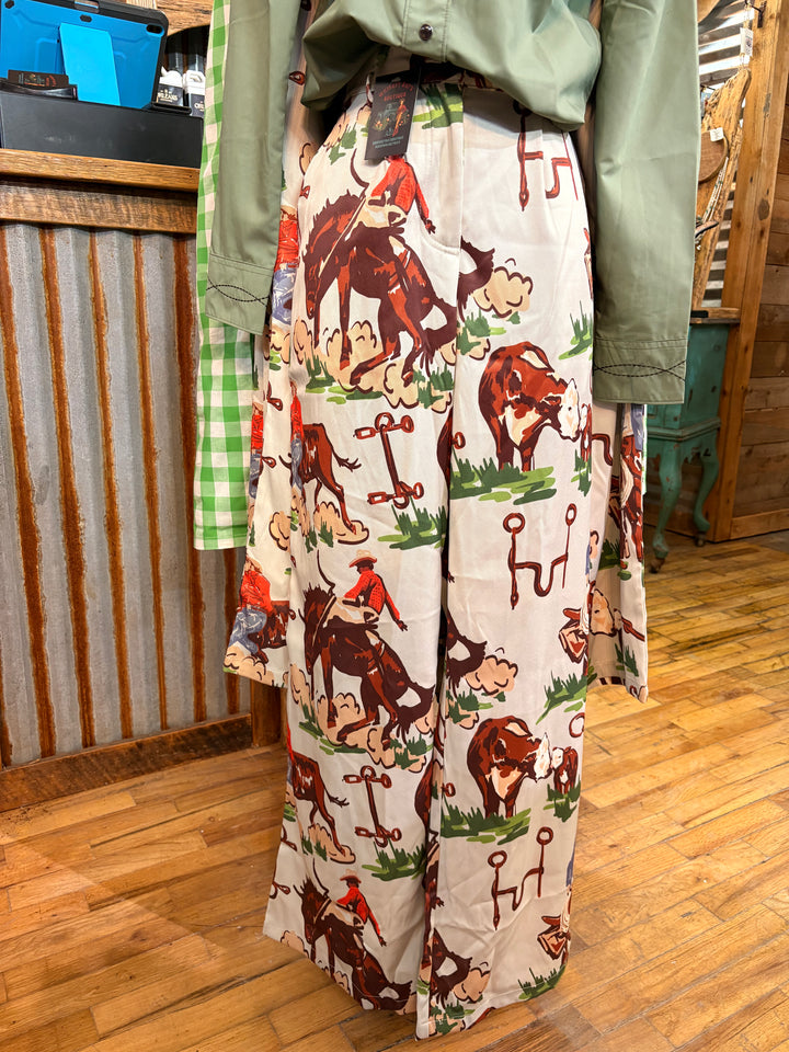 Old West Illustration Pants-Pants-Whiskey Ray's Boutique-Whiskey Ray's Boutique, Women's Western Wear Boutique in Waxahachie, TX