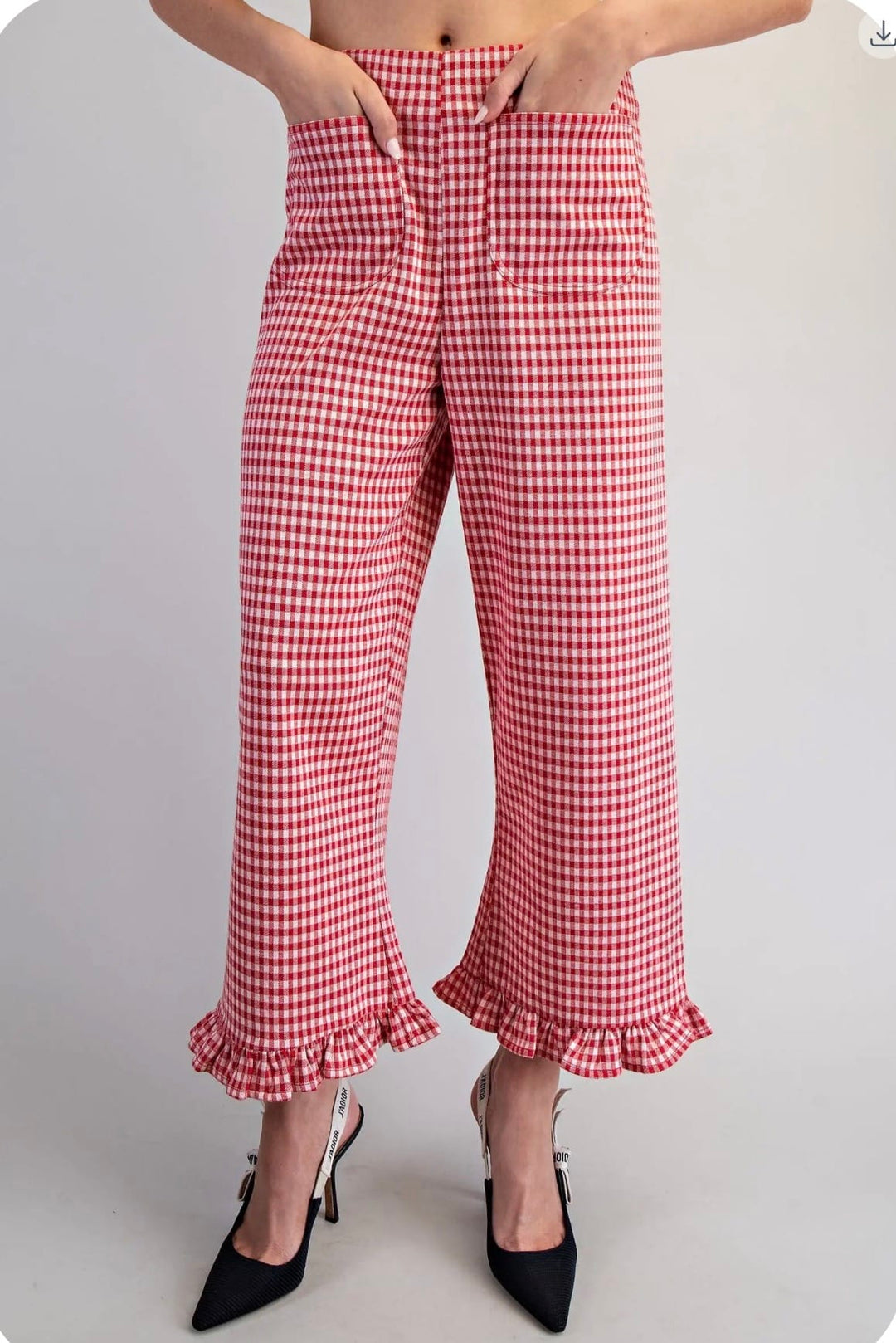 Picnic & Pearls Gingham Pants-Pants-Whiskey Ray's Boutique-Whiskey Ray's Boutique, Women's Western Wear Boutique in Waxahachie, TX